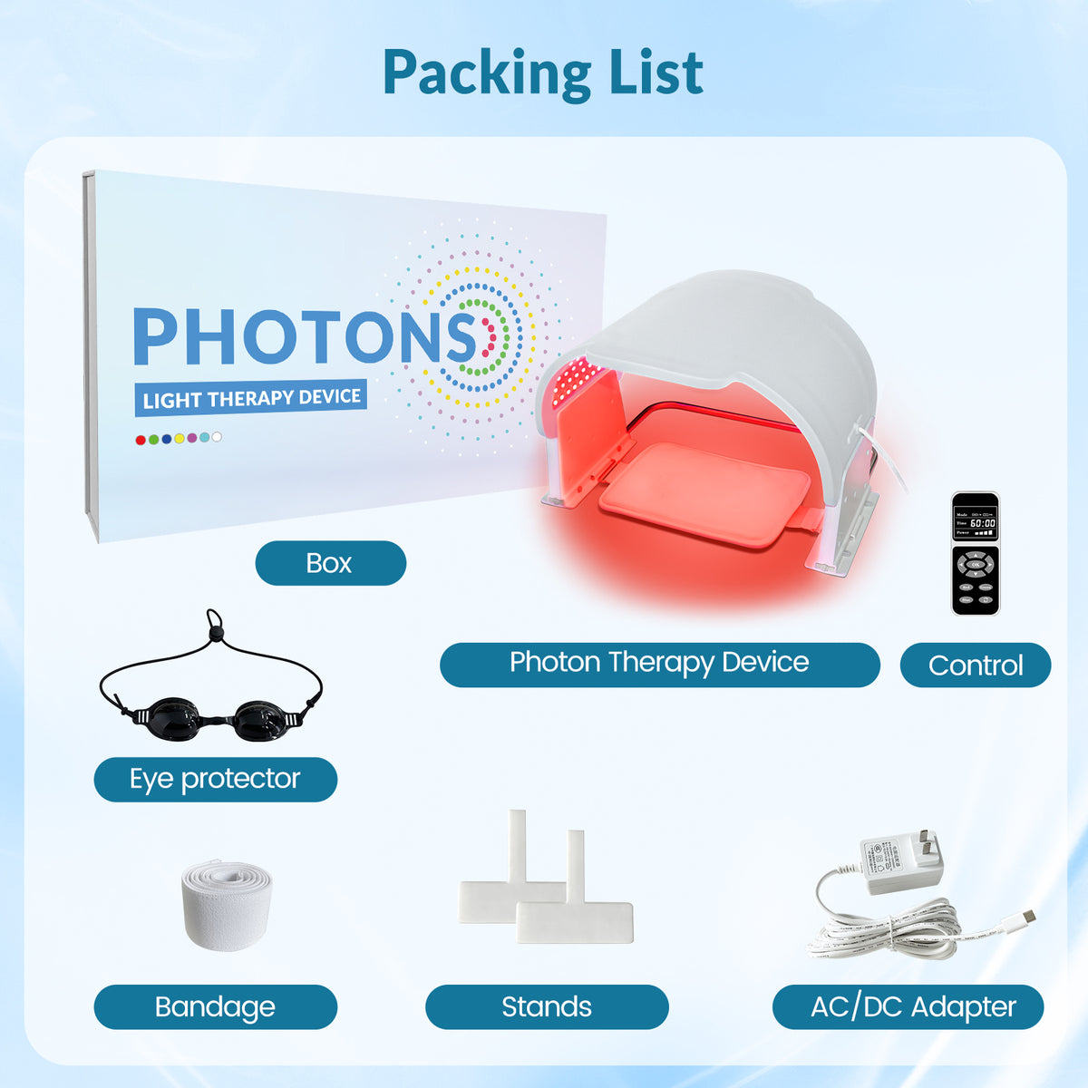 ZJKC 990pcs LED Photon Face Mask 7 Colors Skin Rejuvenation & Tightening